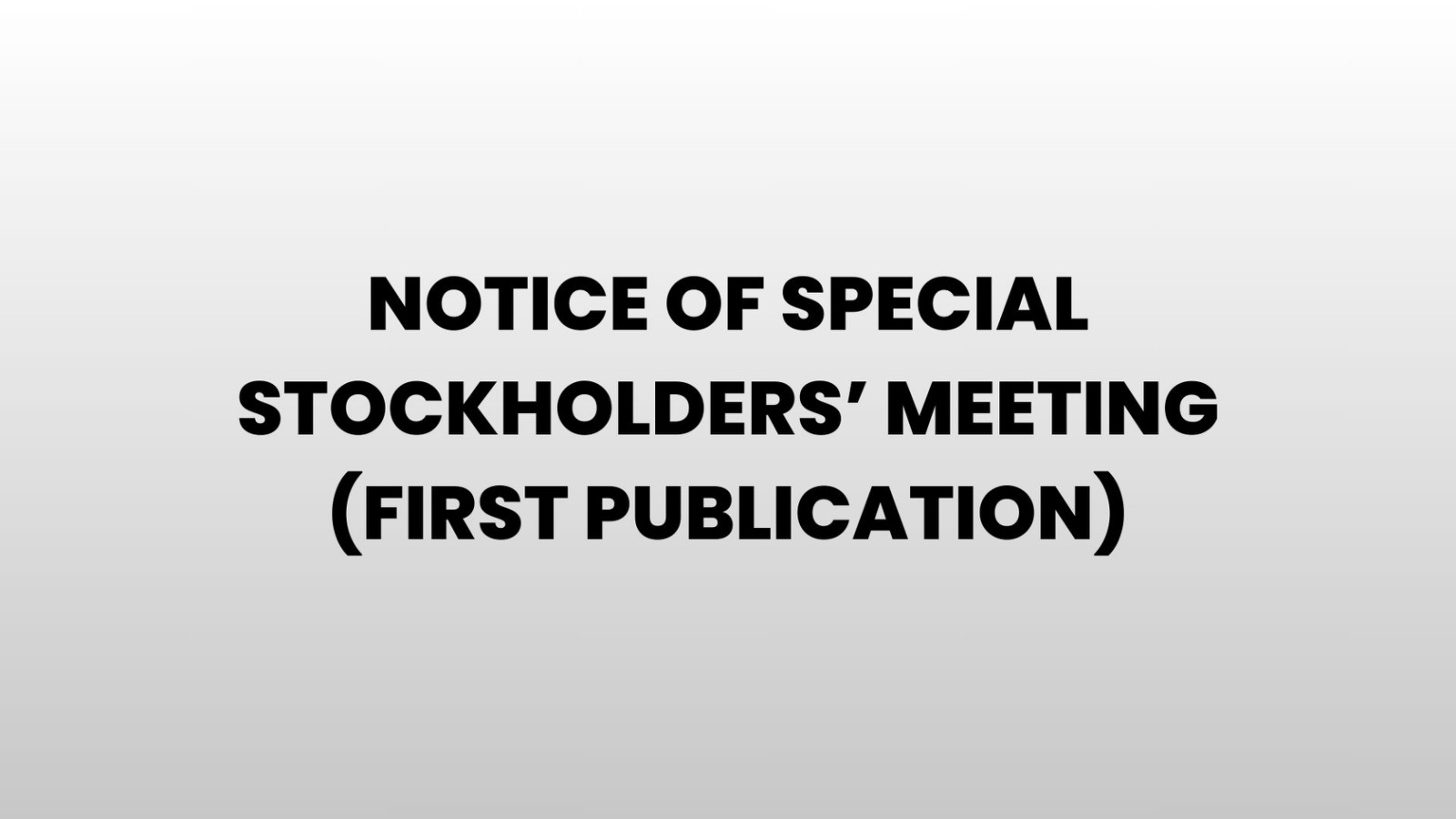 BDO Network Bank, Inc. - Notice of Special Stockholders Meeting (First Publication)